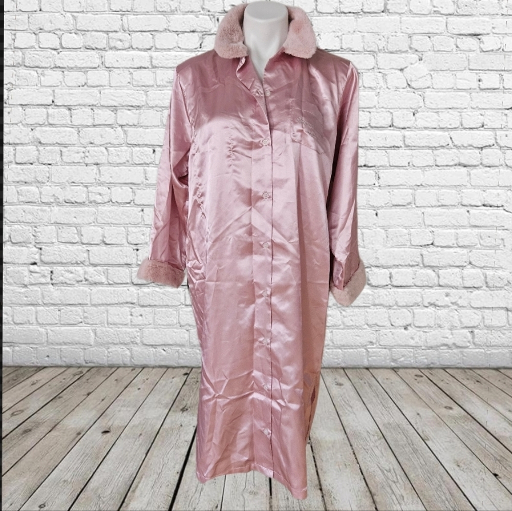 Onespo Pajama Shirt with Furry Collar and Sleeve Cuffs